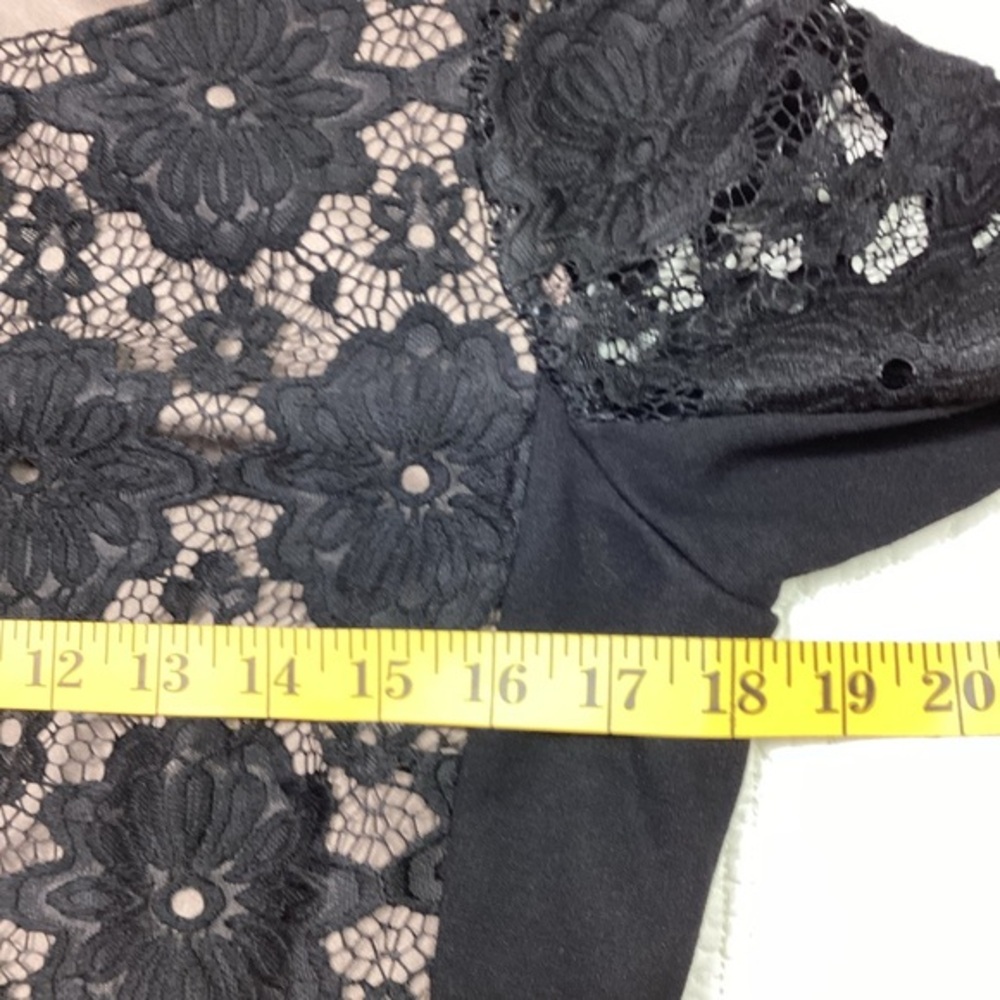 NWT Nine West Black Lace Floral Embroidered Shift Midi Dress Women’s Size 8 - Picture 9 of 12